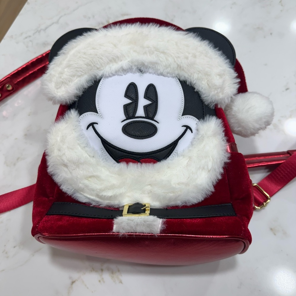 Disney Parks 2019 Christmas Santa Mickey Mouse Loungefly Mini Backpack